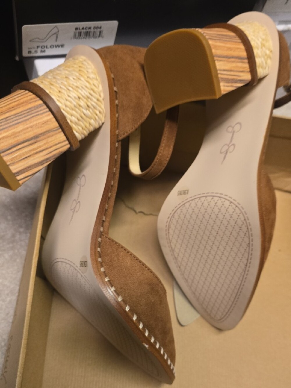 Jessica Simpson Cognac Suede Ankle-Strap Block Heels [8.5M] - Picture 7 of 7